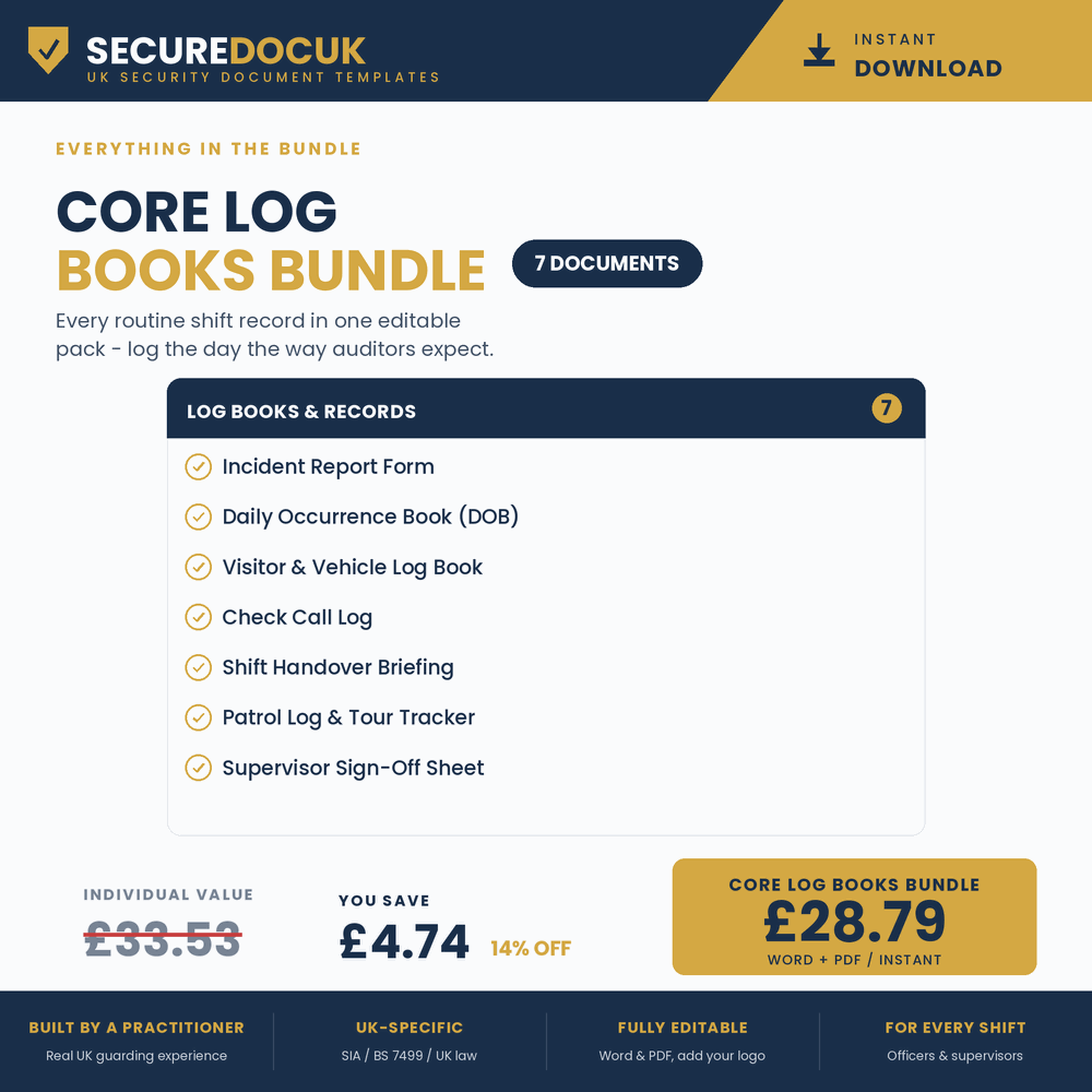 Everything included in the Core Log Books Bundle (Tier 1)
