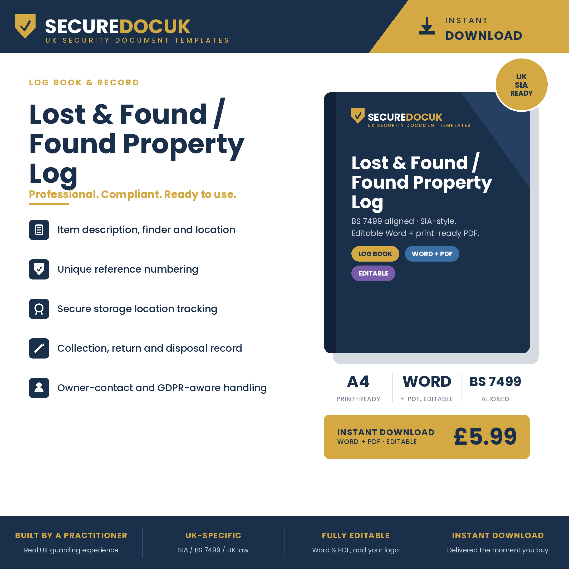 Lost & Found / Found Property Log