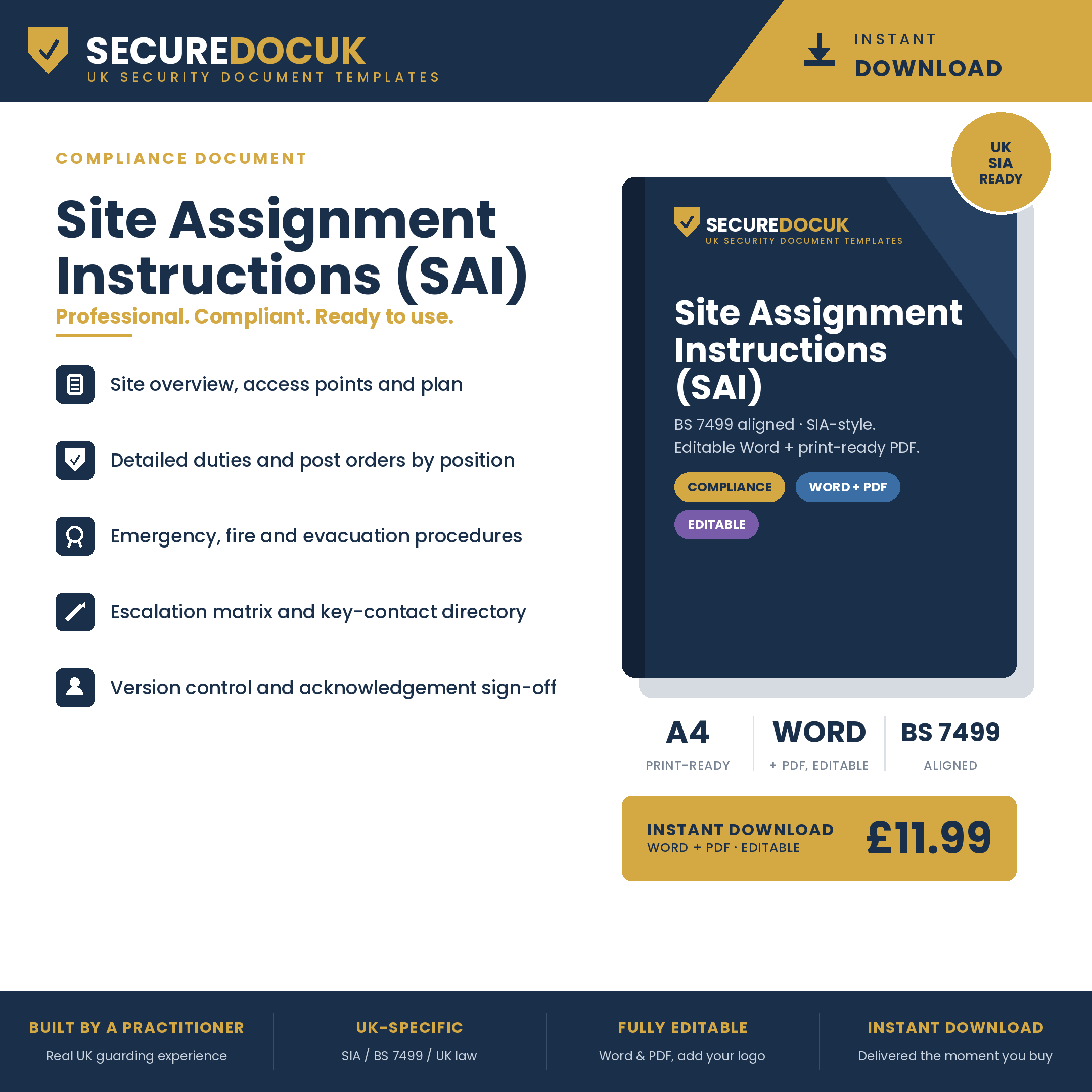 Site Assignment Instructions (SAI)